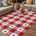 thumbnail image 2 of Fsddascl 4th of July Outdoor Rug for Patio/Deck, Non-Slip Large Area Rug 6 x 9 Ft, Independence Day Red White Plaid Blue Star Indoor Outdoor Rugs Washable Area Rugs, Reversible Camping Rug Carpet, 2 of 5