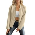 thumbnail image 4 of Zedker Blazer for Women Business 2025 Fall Clothes Lapel Long Sleeve Work Office Suit Jackets Blazer,Plus Size YellowS, 4 of 5