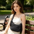 thumbnail image 6 of Lenkho Star‑Patterned Crescent Crossbody Shoulder Bag for Women, Lightweight Casual Hobo Sling Purse with Adjustable Strap, Multi‑Pocket Daily Handbag for Shopping, Travel & Daily Use, 6 of 6