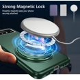 thumbnail image 2 of Magnetic Case for Samsung Galaxy Z Flip 3 Case with Kickstand & Ring Holder, [Compatible with MagSafe Charging] Slim Ultra PC Back Scratch-Resistant Military Grade Shockproof Case, Green, 2 of 14