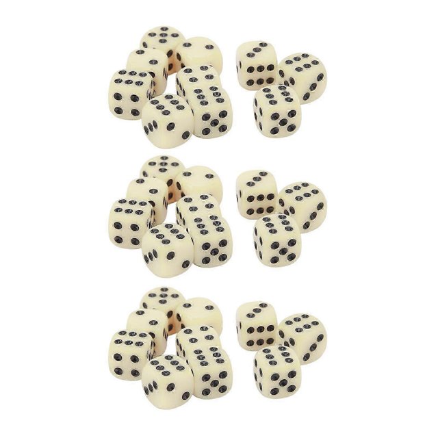 30pcs Dice Set 16mm Plastic 6 Sided Round Corners Dice Cubes For Table Games Board Games Beige