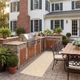 thumbnail image 3 of Safavieh Courtyard Benjamin Plaid Indoor/Outdoor Runner Rug, Gold/Beige, 2'3" x 8', 3 of 10