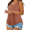 thumbnail image 3 of BUIGTTKLOP Plus Size Tank Tops for Women Plain Sleeveless Shirts Casual V Neck Blouses Loose Fitting Tunic Tops, 3 of 6