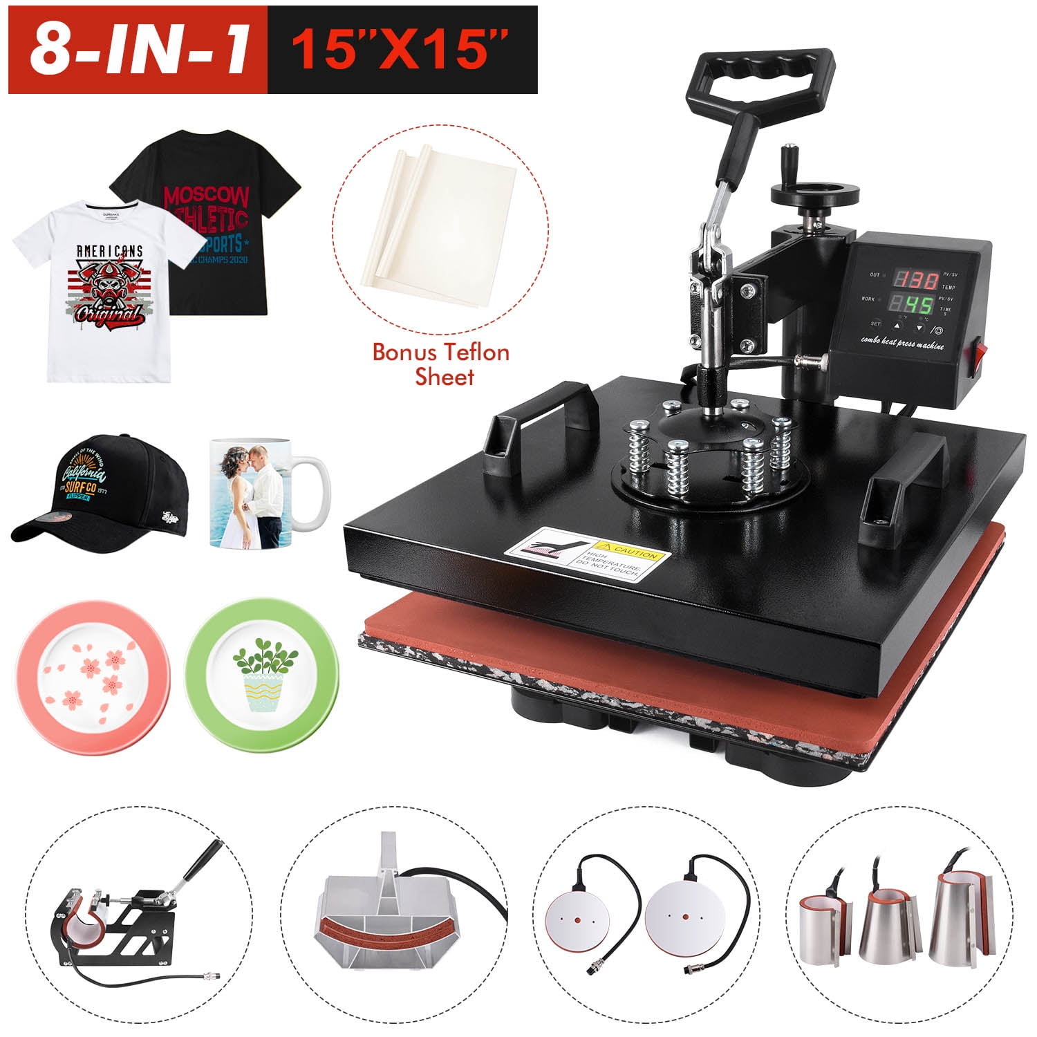 Professional 8in1 Heat Press Machine 15x15 inch Kenya Ubuy