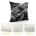 thumbnail image 4 of GOSMITH Retro Music Guitar Throw Pillow Cushion Cover Vintage Bass Music Musical Strings Instruments Decorative Pillow Cover Rectangle Home Sofa Decor Pillowcase White, 4 of 5