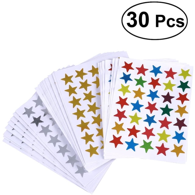 Star Stickers for Kids Reward, Foil Star Metallic Stickers, Classroom Teacher Supplies