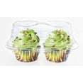 thumbnail image 3 of Katgely 2 Compartment Cupcake Container - Clear Plastic Stackable - BPA Free - 50 Per Pack, 3 of 5