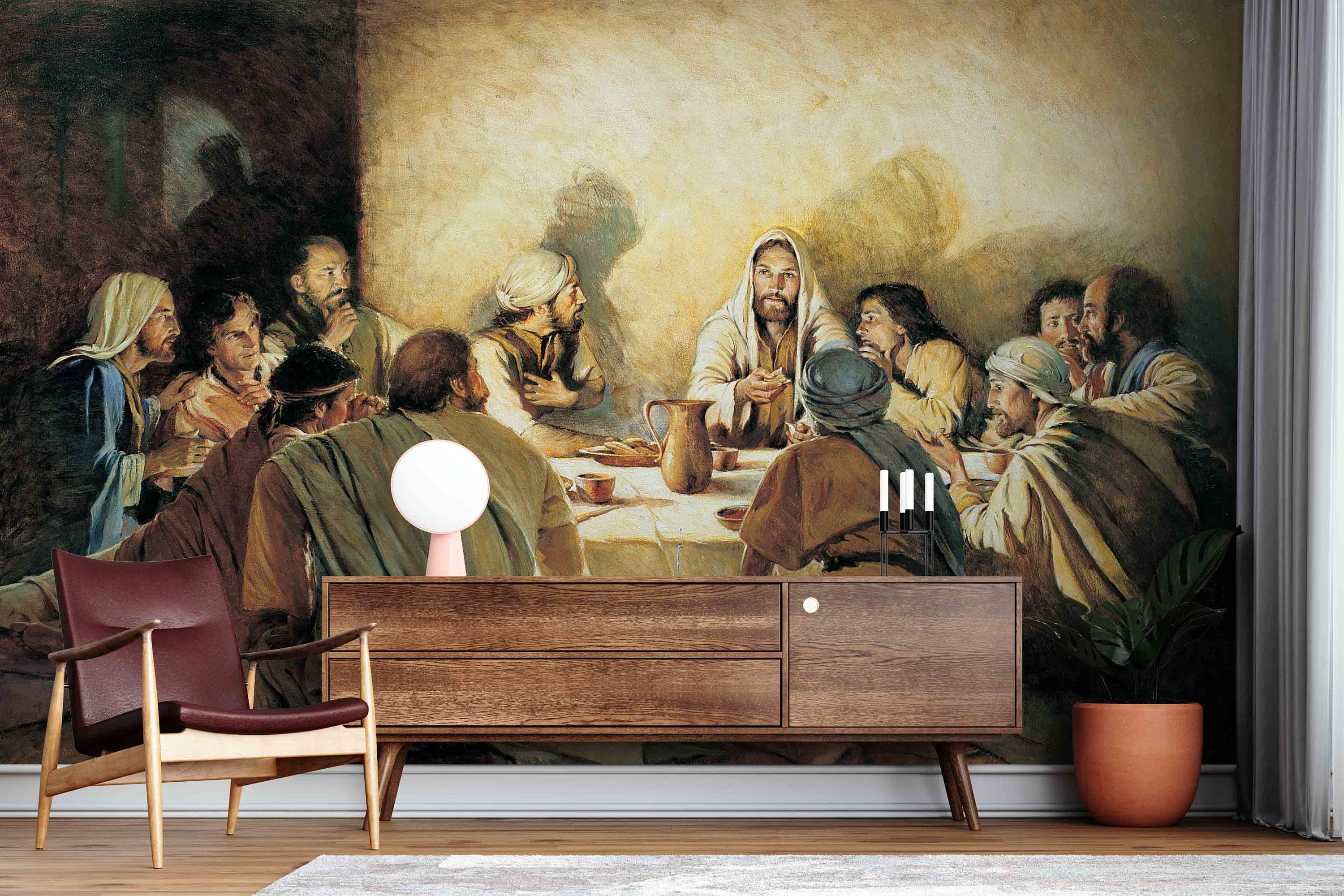 Jesus Christ Last Supper Wall Decor, Religious Wallpaper, Spiritual Wall  Painting, Famous Paper Art, 3D Paper Wall Art, Room Wall Decor, Wallpaper  (Textured Peel\u0026Stick) - Walmart Business Supplies, image size:3000x2000