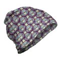 thumbnail image 1 of Abstract Unisex Beanie, Doodle Intricate Circles, Hiking Outdoors, Champagne Purple and Seafoam, by Ambesonne, 1 of 1
