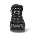 thumbnail image 4 of New Rock Boots WALL106-S10 Unisex Metallic Black Leather Platform Gothic Boots 36, 4 of 6