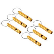 Uxcell Safety Whistle, Aluminum Outdoor Survival Whistle for Hiking, Gold 6 Pack