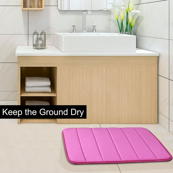 REGALWOVEN Bath Mat Memory Foam Bath Rugs for Bathroom, Hot Pink 32" x 20"/80 x 50cm(L*W)