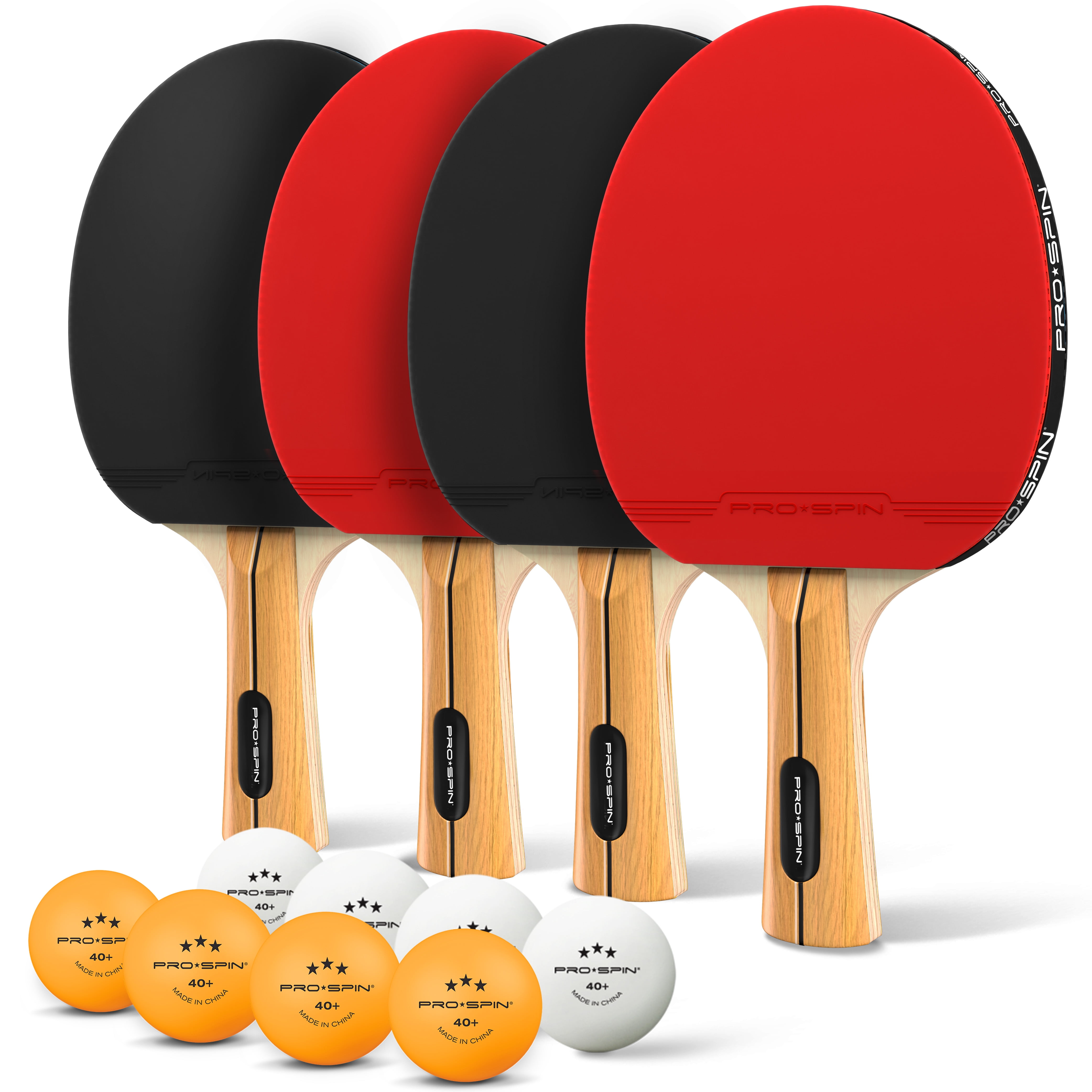 Richino Ping Pong Paddle Portable Table Tennis Set with 4 Rackets,8 Ping Pong 