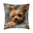 thumbnail image 2 of Pet Themed Pillow Cover, Faux Embroidery Animal Decorative Cushion Case, 18x18 Inch Sofa Pillow Cover, Multicolor Dog and Donkey Print Throw Pillowcase for Living Room and Bedroom, 2 of 6