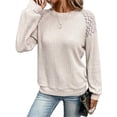 thumbnail image 4 of Cuteduck Women Lace Stitching Pullover Tops Long Sleeve T-shirt, 4 of 5