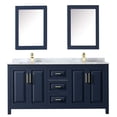 thumbnail image 3 of Wyndham Collection Daria 72" Wood & Carrara Double Bathroom Vanity in Blue/Gold, 3 of 7