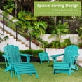thumbnail image 4 of SONGMY Adirondack-Ottoman | Folding | HDPE Plastic | Outdoor Footrest | All Weather | Foot Rest | Foot Stool | Aqua | for Adirondack Chair | for Patio Backyard Pool, 4 of 7