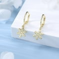 thumbnail image 5 of Solid 925 Sterling Silver Snowflake Hoop Earrings for Women Teens Frozen Flower Hoop Earrings Winter Christmas Earrings, 5 of 13