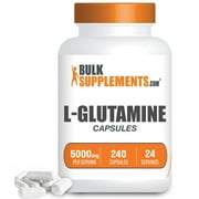 BulkSupplements.com L-Glutamine Capsules, 5000mg - Exercise Endurance & Recovery (240 Gel Caps - 24 Servings)