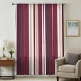 thumbnail image 2 of Rose Red Purple Stripes Semi Sheer Curtains Drapes for Living Room,Bedroom,French Doors Window 108 Inches Long,Farmhouse Colorful Abstract Lines Rod Pocket Chiffon Curtain Voile Drapery Panel, 2 of 8