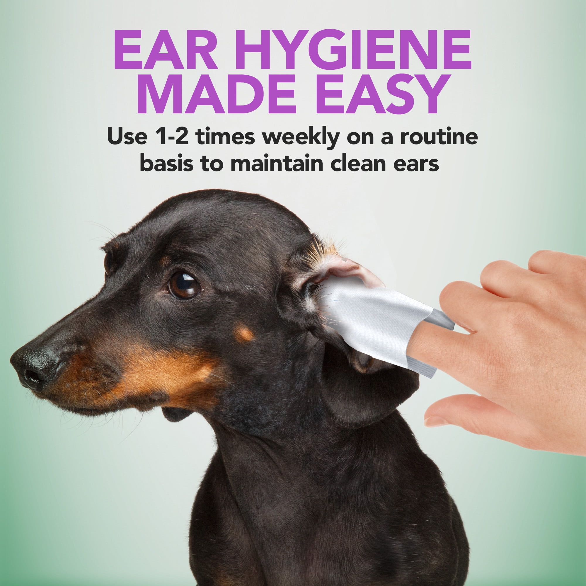 Vet's Best Ear Cleansing Relief Finger Wipes for Dogs - 50 Disposable Wipes