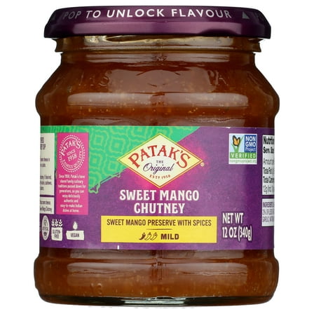 Pack of 6, Pataks Sweet Mango Chutney, 12 oz