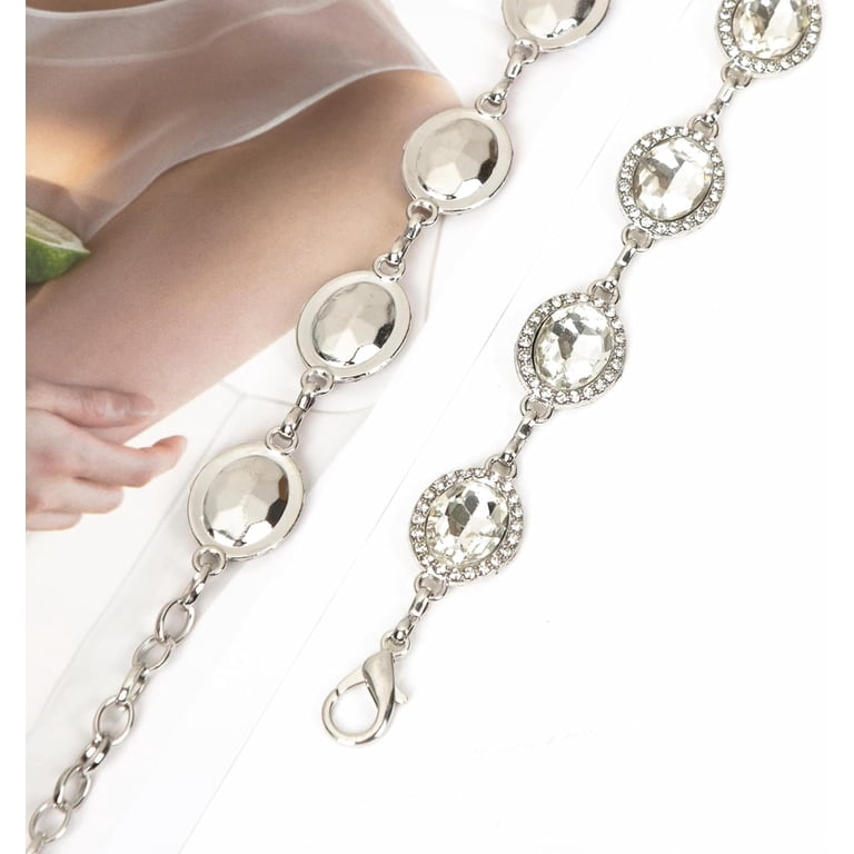 Zhengup green glass diamond chain belt metal diamond belt  display picture 1