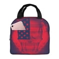 thumbnail image 1 of ZICANCN Insulated Lunch Bag for Women Men, American Flag Skull Purple Print Reusable Cute Lunch Bags for Picnic School Work Office, 1 of 8