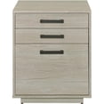 thumbnail image 2 of 25 Inch Slim File Cabinet, 3 Gliding Drawers, Whitewashed Gray Wood Frame, 2 of 6