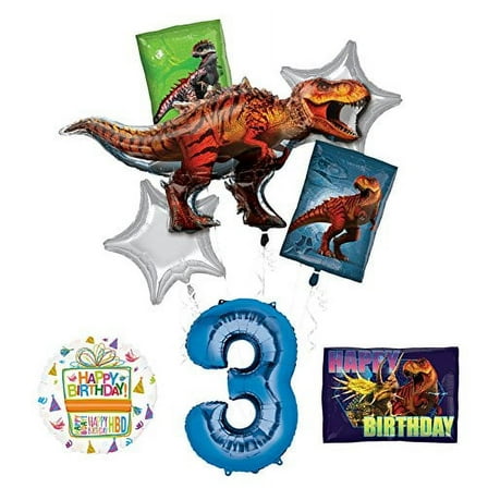 Jurassic World Dinosaur 3rd Birthday Party Supplies and Balloon Decorations