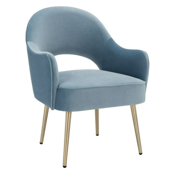 SAFAVIEH Dublyn Mordern Style Light Blue Upholstered Side Chairs (23.2 in. W x 20.9 in. D x 31 in. H)