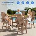 thumbnail image 5 of SERWALL 3-Piece Outdoor Swivel Bar Set with Table, 2 HDPE Swivel Bar Chairs & 1 Bar Table, All-Weather Patio Barstool Furniture, Brown, 5 of 7