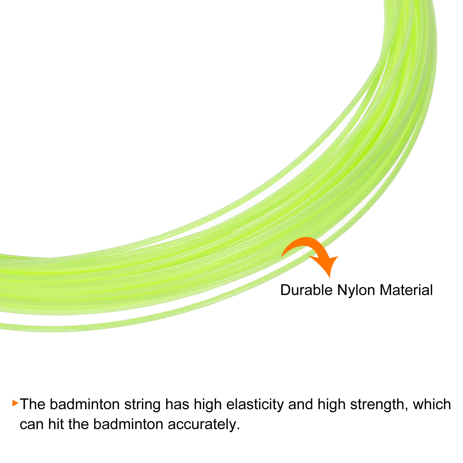 Unique Bargains Durable High Elastic Nylon Badminton Racket Racquet String Fluorescent Yellow