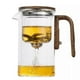 thumbnail image 1 of Water Separation Glass Teapot with Wooden Handle, Magical Teapot with Infuser, 1 of 4