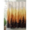 thumbnail image 3 of Forest Fall, Waterproof Fabric Shower Curtain, Vintage Mountain Wood-land Foggy Tree Orange Shower Curtain for Bathroom Curtains Bathtubs Hotel Washable Shower Curtains with 12 Hooks Standard 60x72, 3 of 6