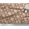 thumbnail image 1 of Soimoi Rayon Fabric Leaves & Camellias Floral Decor Fabric Printed Yard 56 Inch Wide, 1 of 3
