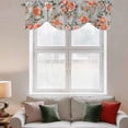 thumbnail image 2 of Red Rose Tie Up Valance Curtains for Windows, Kitchen Curtains Window Treatments, Farmhouse Romantic Botanical Floral Vines Short Window Shades Valances for Bedroom Bathroom Cafe 42"x18", 2 of 8