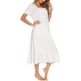 thumbnail image 3 of Liacowi Women Juniors Short Sleeve Night Dress Ruffled Lace Trim Nightgowns Loose A-Line Sleep Dress Summer Sleepwear, 3 of 5