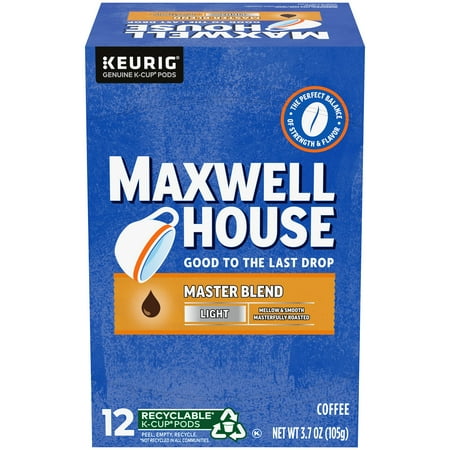 Experience Pure Perfection: Maxwell House Master Blend Light Roast K-Cup Packs - 12 Count Box (Pack Of 6).