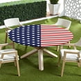 thumbnail image 5 of American Flag Round Fitted Tablecloth with Elastic Edge,Water-Resistant 4th of July Patriotic Independence Day Table Cover for 36-44" Found Tables Red White Blue Stars Table Cloth for Outdoor,Patio, 5 of 6