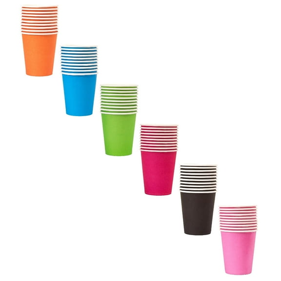 Clearance Glass&Bottle under $10,10 Pieces 9 Ounce Disposable Paper Cups Party Cups Drinking Cups For Party DIY And Holiday 15Colors