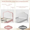 thumbnail image 4 of FULL Upholstered LED Bed Frame with Storage Drawers, Cute Boys Bed with Adjustable Lotus Headboard, Faux Leather Platform Bed Frame, Wooden Slats Support, No Box Spring Needed, Pink/White, 4 of 10