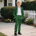 thumbnail image 6 of Whosucclay Polyester Four Leaf Clover Pattern Boys Suit for Wedding Photograph, 2 Piece Boys Suit Set One Button Non-Stretch Elastic Waist, 6 of 10