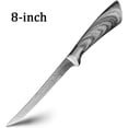 thumbnail image 6 of 8-inch Filet Knife for Meat Fish Stainless Steel Petrified Fishing Knife Damascus Laser Boning Knife Meat Cleaver Sushi Slicing Knife with Coated Handle, 6 of 7