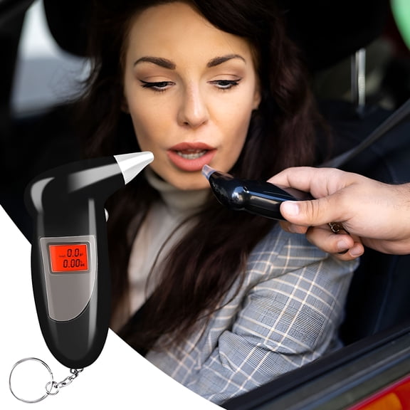 GJX 2026 New Digital Breathalyzer Ethanol Tester with 5 Mouthpieces-High Accuracy,Portable Breath Analyzer with Alarm for Driving Safety
