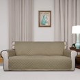 thumbnail image 2 of Housse de Sofa Matelassée Réversible, Protège-Meubles Résistant à l'Eau, Housse de Canapé Lavable avec Mousse Antidérapante et Sangles Élastiques pour Enfants, Animaux (Sofa Surdimensionné, Beige/Beige), 2 of 7