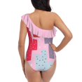 thumbnail image 3 of Sweet Cactus Pattern One Shoulder Ruffle Swimsuit Women Swimwear Sexy Beach Wear Summer Bathing Suits Sweet Cactus Pattern, 3 of 5