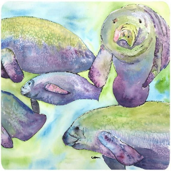 Manatee Foam Coasters - Set Of 4, 3.5 x 3.5 In.