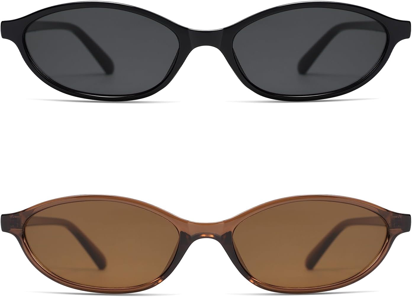 Retro Oval Cat Eye Sunglasses for Women Y2k Trendy Narrow 