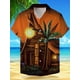thumbnail image 2 of Camisa hawaiana de vacaciones con máscara tropical para hombre, camiseta de manga corta para exteriores, vacaciones hawaianas, camisa hawaiana de verano, camisa naranja, 2 of 4